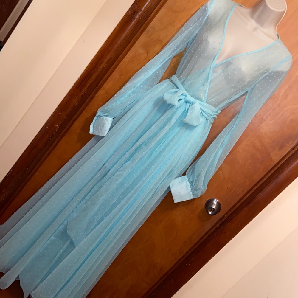 NWT WINDSOR AQUA LONG DRESS. SZ SMALL